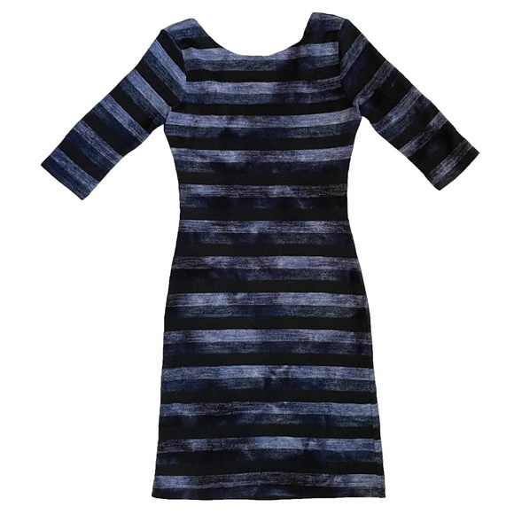EUC Le Chateau Striped Sweater Dress in Blue & Black Size XXS - Picture 2 of 7